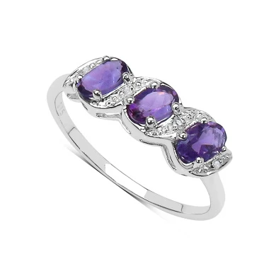 The Diamond Ring Collection: 9ct White Gold Amethyst & Diamond Engagement, Eternity Ring, Christmas Day, Valentine's Day, Mother's Day, Anniversary Gift, Ring Size H,I,J,K,L,M,N,O,P,Q,R,S,T,U,V,W 2 The Diamond Ring Collection: 9ct White Gold Amethyst & Diamond Engagement, Eternity Ring, Christmas Day, Valentine's Day, Mother's Day, Anniversary Gift, Ring Size H,I,J,K,L,M,N,O,P,Q,R,S,T,U,V,W - Image 2