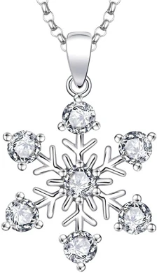 JO WISDOM Snowflake Necklace,925 Sterling Silver Frozen Snowflakes Cubic Zirconia Pendant Necklace,Christmas Jewellery For Women 5 JO WISDOM Snowflake Necklace,925 Sterling Silver Frozen Snowflakes Cubic Zirconia Pendant Necklace,Christmas Jewellery For Women -J Crew Favour 6 131