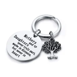 CJ & M Family Tree Keychain Mother Daughter Gift"Mothers And Daughters Never Truly Part, Maybe In Distance.Mother Daughter Keychain,Christmas Gifts,Mother's Day Gifts