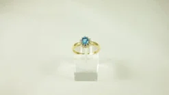 The Blue Topaz Ring Collection: 9ct Gold Small Oval Blue Topaz & Diamond Cluster Engagement Ring, Christmas Day, Valentine's Day Mother's Day Gift, Ring Size H,I,J,K,L,M,N,O,P,Q,R,S,T,U,V … -J Crew Favour 6 19