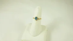 The Blue Topaz Ring Collection: 9ct Gold Small Oval Blue Topaz & Diamond Cluster Engagement Ring, Christmas Day, Valentine's Day Mother's Day Gift, Ring Size H,I,J,K,L,M,N,O,P,Q,R,S,T,U,V … -J Crew Favour 6 21