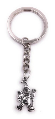 H-Customs Gingerbread Gingerbread Man Christmas Keyring Pendant Silver Metal