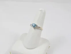 Topaz Ring Collection: 9ct Gold 1.00Ct Heart Shape Swiss Blue Topaz Engagement Ring With Diamond Set Crossover Kiss Shoulders Engagement Ring & Diamond Shoulders,Christmas Day, Valentine's Day -J Crew Favour 6 27