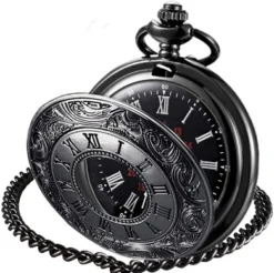 LYMFHCH Vintage Pocket Watch Roman Numerals Scale Quartz Mens Womens Watch With Chain Christmas Graduation Birthday Gifts Fathers Day