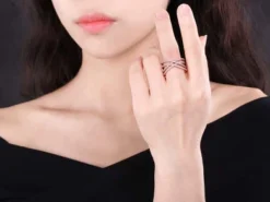 Qings Entwined Criss Cross Ring Silver Rose Gold Ring Inlaid Cubic Zircoina As Thanksgiving And Christmas Day Gift For Women 17 Qings Entwined Criss Cross Ring Silver Rose Gold Ring Inlaid Cubic Zircoina As Thanksgiving And Christmas Day Gift For Women -J Crew Favour 6 58