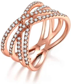 Qings Entwined Criss Cross Ring Silver Rose Gold Ring Inlaid Cubic Zircoina As Thanksgiving And Christmas Day Gift For Women 19 Qings Entwined Criss Cross Ring Silver Rose Gold Ring Inlaid Cubic Zircoina As Thanksgiving And Christmas Day Gift For Women -J Crew Favour 6 60