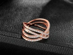 Qings Entwined Criss Cross Ring Silver Rose Gold Ring Inlaid Cubic Zircoina As Thanksgiving And Christmas Day Gift For Women 20 Qings Entwined Criss Cross Ring Silver Rose Gold Ring Inlaid Cubic Zircoina As Thanksgiving And Christmas Day Gift For Women -J Crew Favour 6 61