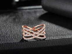 Qings Entwined Criss Cross Ring Silver Rose Gold Ring Inlaid Cubic Zircoina As Thanksgiving And Christmas Day Gift For Women 22 Qings Entwined Criss Cross Ring Silver Rose Gold Ring Inlaid Cubic Zircoina As Thanksgiving And Christmas Day Gift For Women -J Crew Favour 6 63