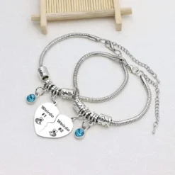 TTOVEN Best Friend Bracelet,Weirdo 1 And Weirdo 2 Bracelet Friendship Gifts Stainless Steel Heart Pendant Bangle For Her Graduation Birthday Wedding Christmas Gifts -J Crew Favour 6 93