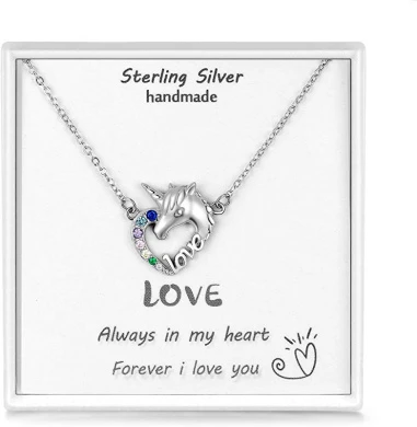 Qings 925 Sterling Silver Unicorn Necklace For Girls Unicorn Heart Pendant Colourful Love Necklace Pony Heartbeat Horse Choker Chain, BFF Unicorn Jewellery Birthday And Christmas Day Gift For Daughter 1 Qings 925 Sterling Silver Unicorn Necklace For Girls Unicorn Heart Pendant Colourful Love Necklace Pony Heartbeat Horse Choker Chain, BFF Unicorn Jewellery Birthday And Christmas Day Gift For Daughter